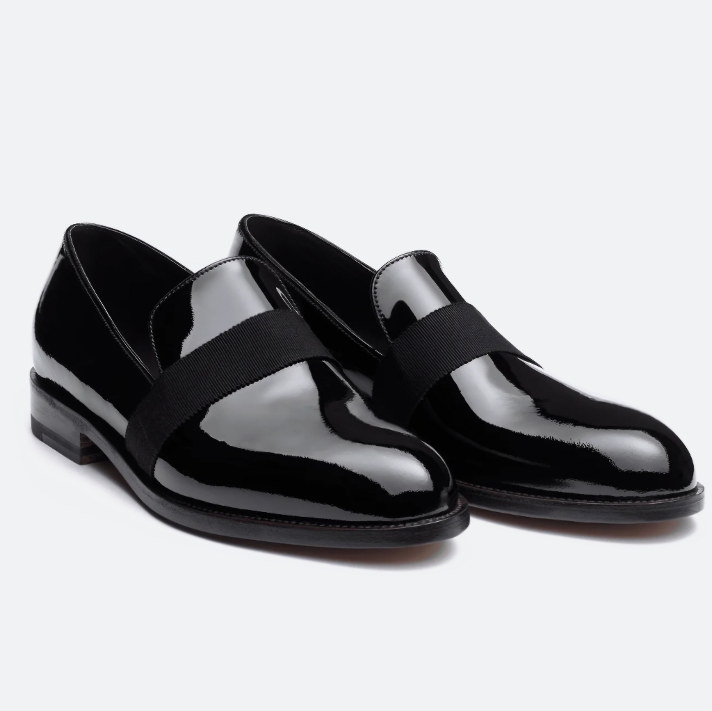 J.M Weston Dress Shoes Tuxedo Loafers Patent Leather Black Shoes Size 5/D Us 7.5